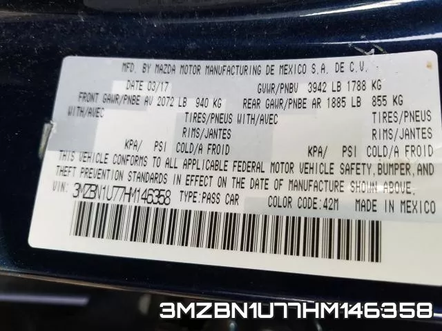 3MZBN1U77HM146358 фото 2
