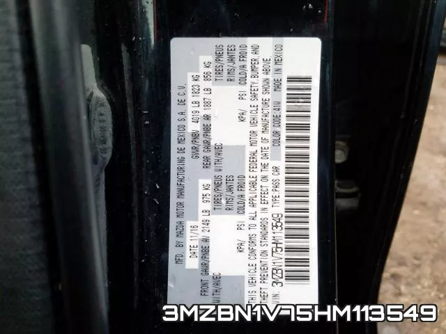 3MZBN1V75HM113549 фото 2