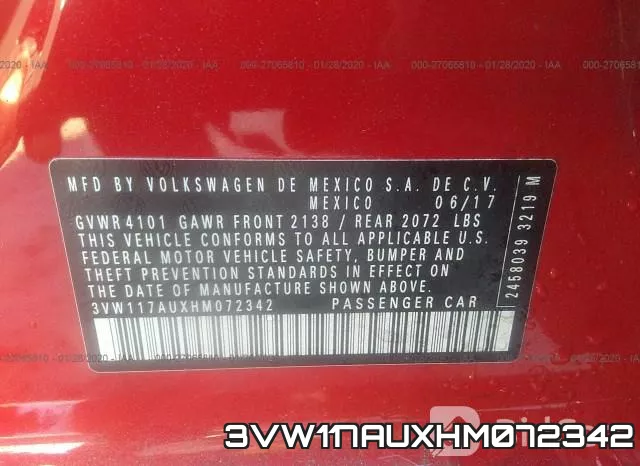 3VW117AUXHM072342 фото 10