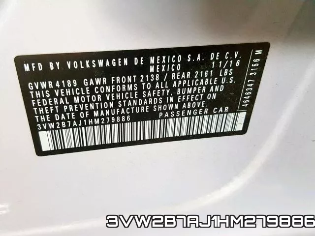 3VW2B7AJ1HM279886 фото 2