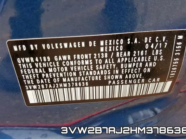 3VW2B7AJ2HM378636 фото 2