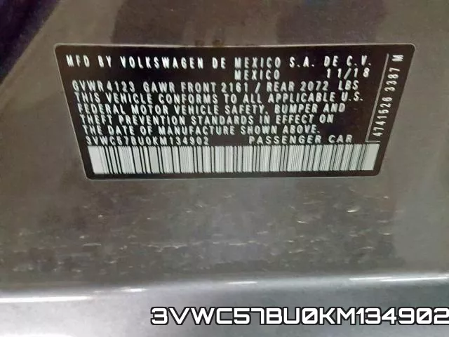 3VWC57BU0KM134902 фото 2