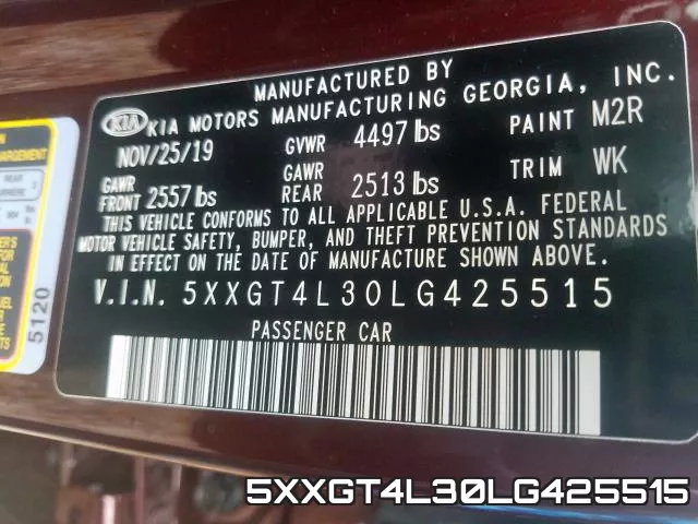 5XXGT4L30LG425515 фото 2