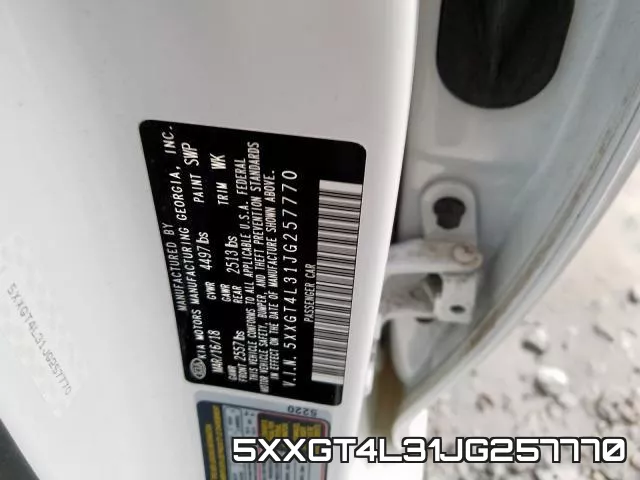 5XXGT4L31JG257770 фото 2