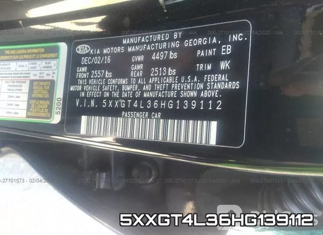 5XXGT4L36HG139112 фото 10