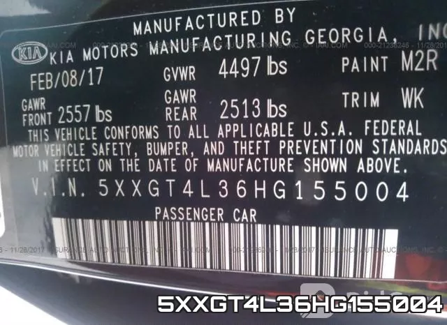 5XXGT4L36HG155004 фото 10