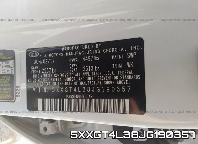 5XXGT4L38JG190357 фото 10