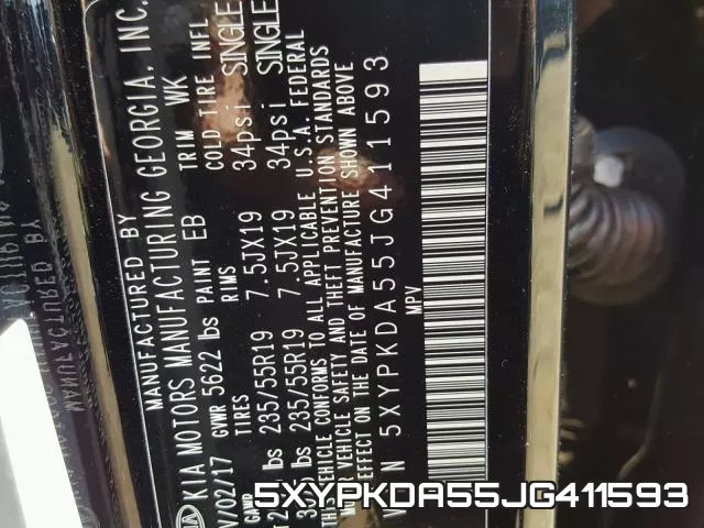 5XYPKDA55JG411593 фото 2