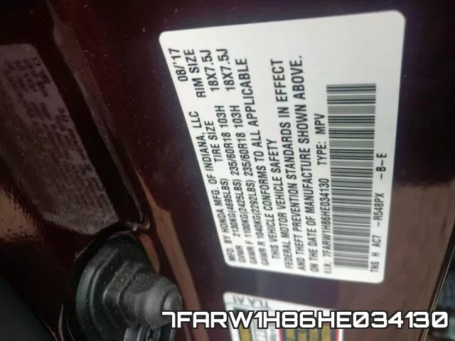 7FARW1H86HE034130 фото 2