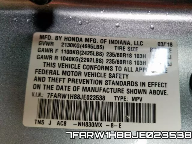 7FARW1H88JE023538 фото 2