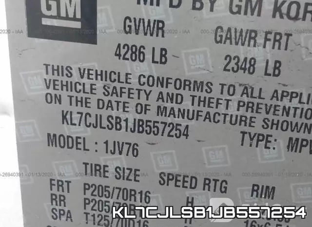 KL7CJLSB1JB557254 фото 10