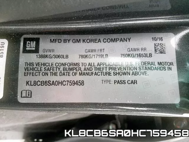 KL8CB6SA0HC759458 фото 2