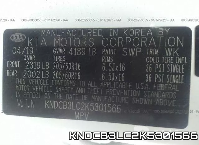 KNDCB3LC2K5301566 фото 10