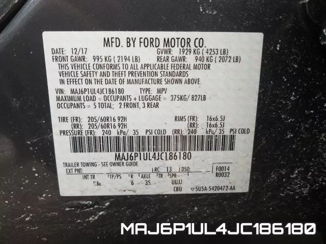 MAJ6P1UL4JC186180 фото 2