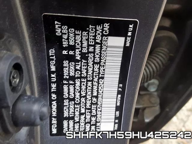 SHHFK7H59HU425242 фото 2