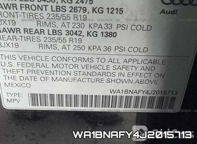 WA1BNAFY4J2015713 фото 10
