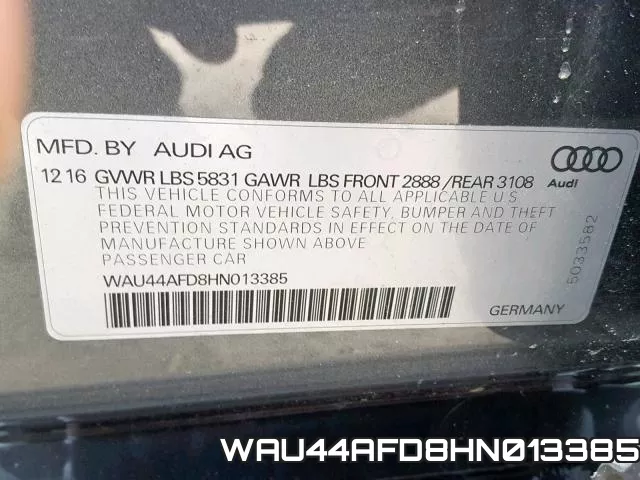 WAU44AFD8HN013385 фото 2