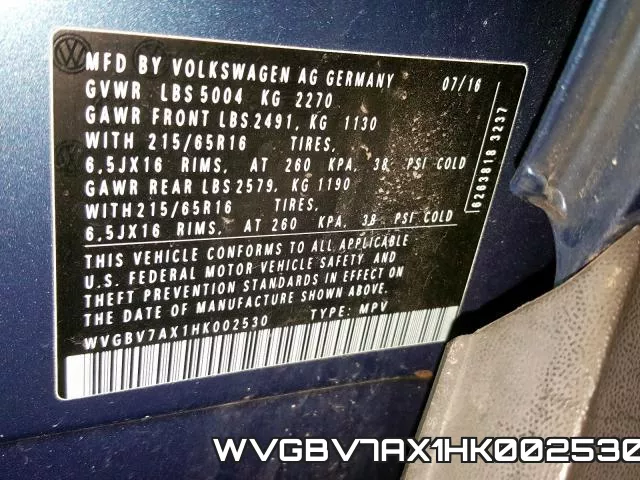WVGBV7AX1HK002530 фото 2