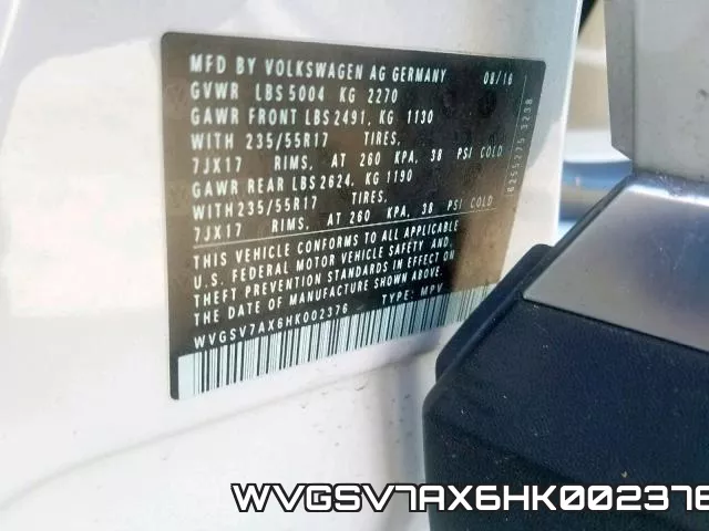 WVGSV7AX6HK002376 фото 2