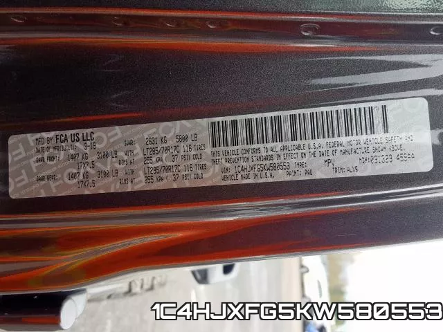 1C4HJXFG5KW580553 фото 2