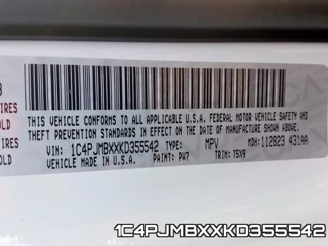 1C4PJMBXXKD355542 фото 2