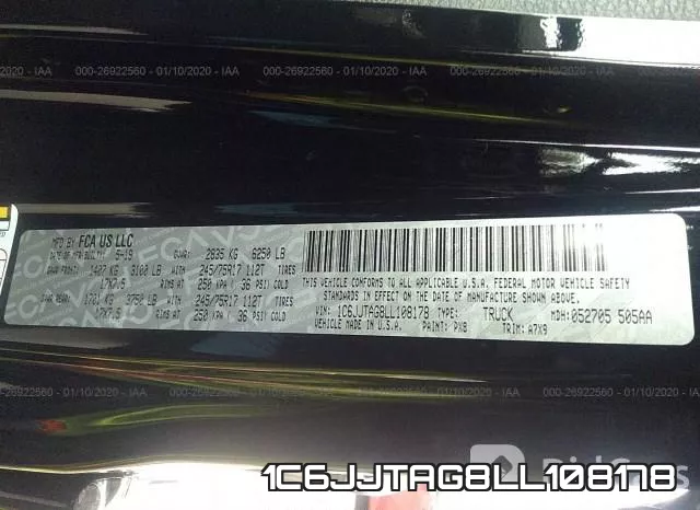 1C6JJTAG8LL108178 фото 10