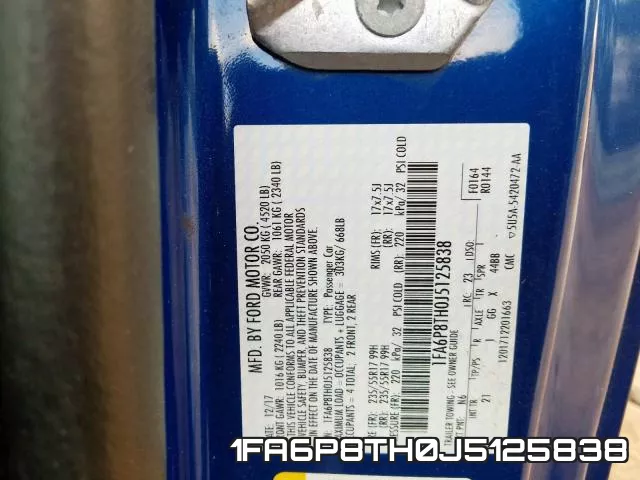 1FA6P8TH0J5125838 фото 2