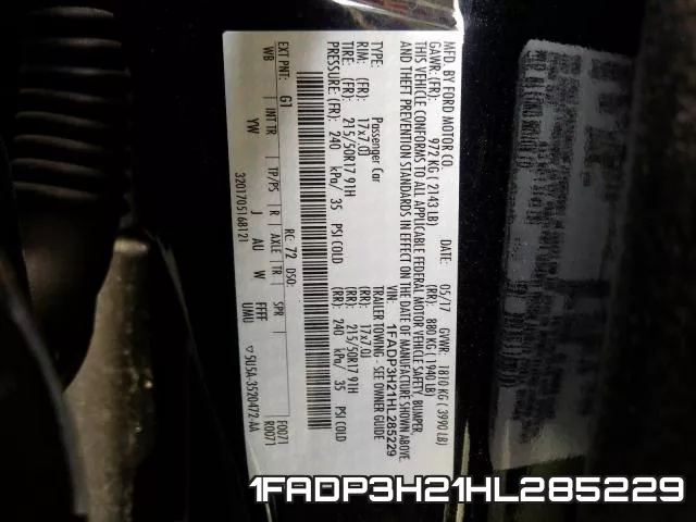 1FADP3H21HL285229 фото 2