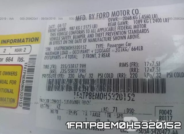 1FATP8EM0H5320152 фото 10