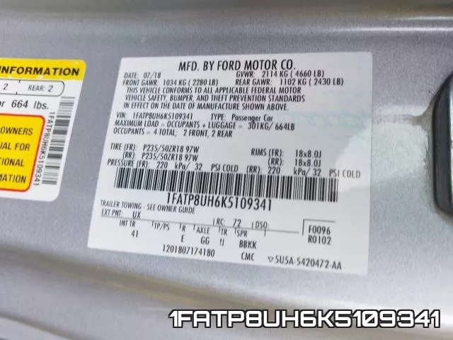 1FATP8UH6K5109341 фото 2