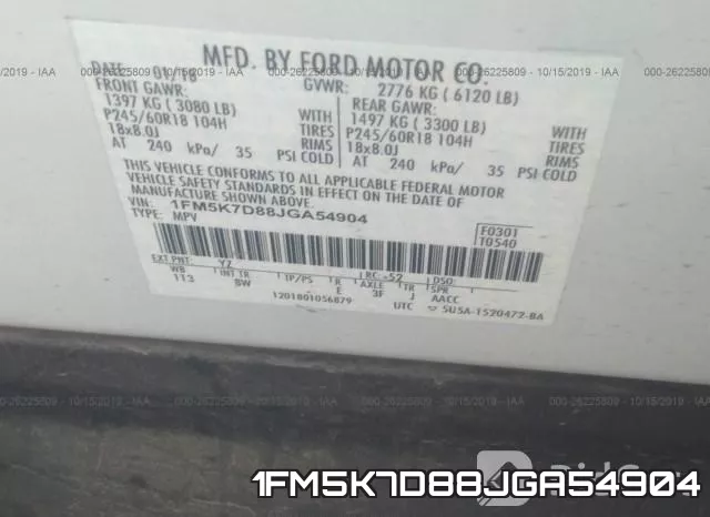 1FM5K7D88JGA54904 фото 10