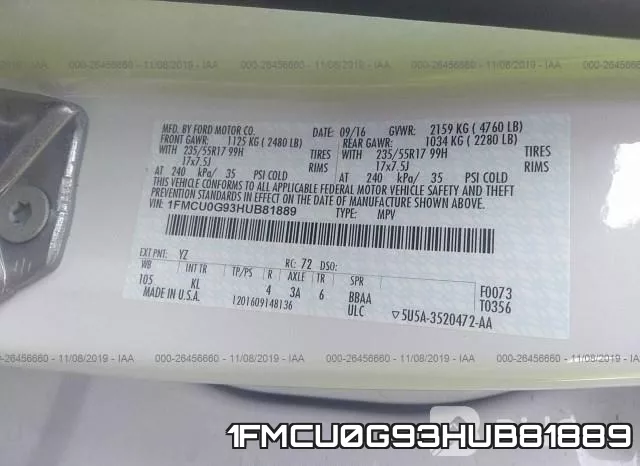 1FMCU0G93HUB81889 фото 10