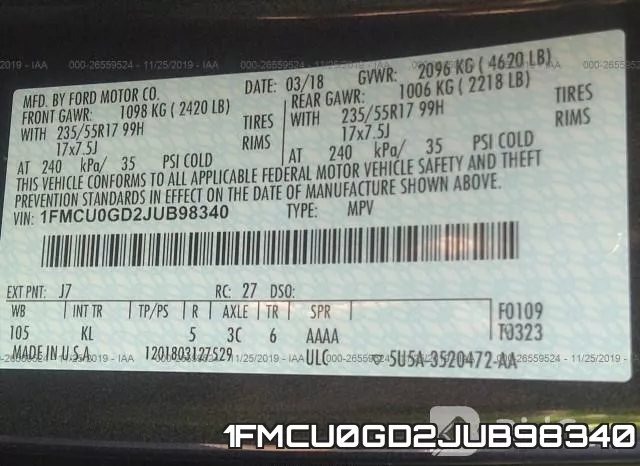 1FMCU0GD2JUB98340 фото 10