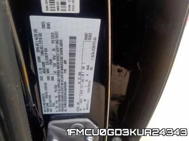 1FMCU0GD3KUA24343 фото 2