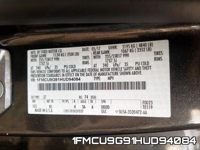1FMCU9G91HUD94084 фото 2