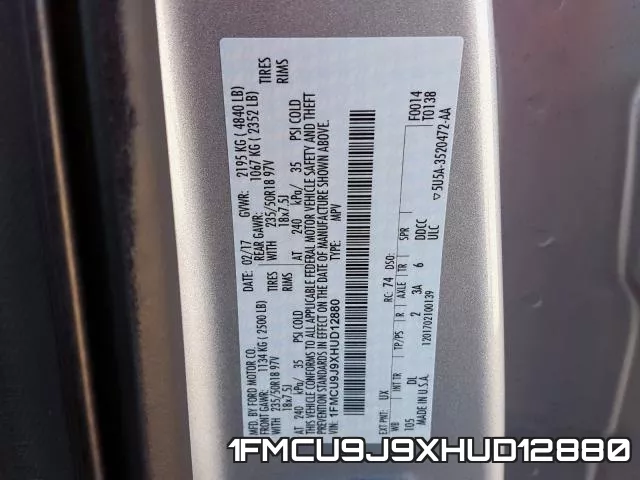 1FMCU9J9XHUD12880 фото 2