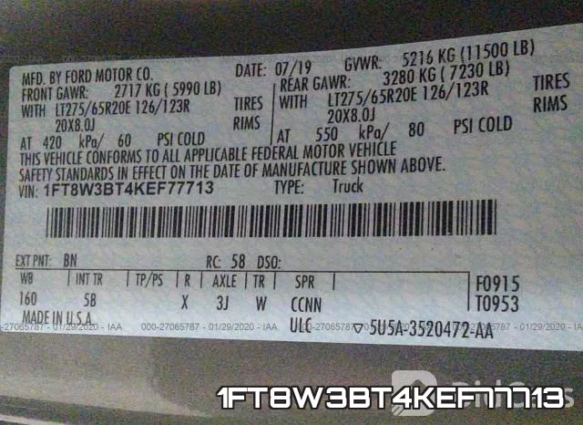 1FT8W3BT4KEF77713 фото 10