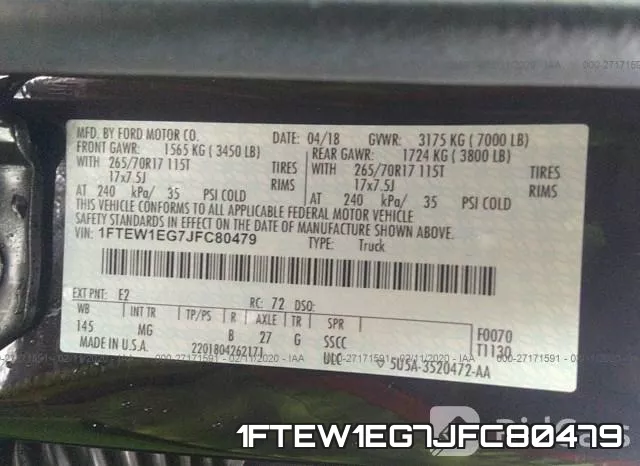 1FTEW1EG7JFC80479 фото 10