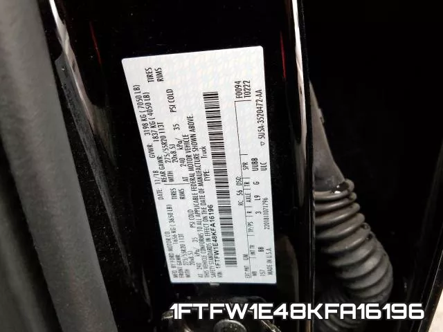 1FTFW1E48KFA16196 фото 2
