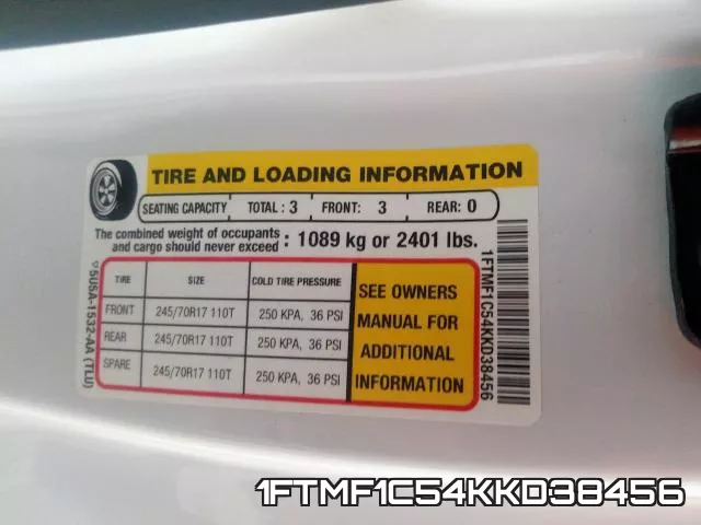 1FTMF1C54KKD38456 фото 2