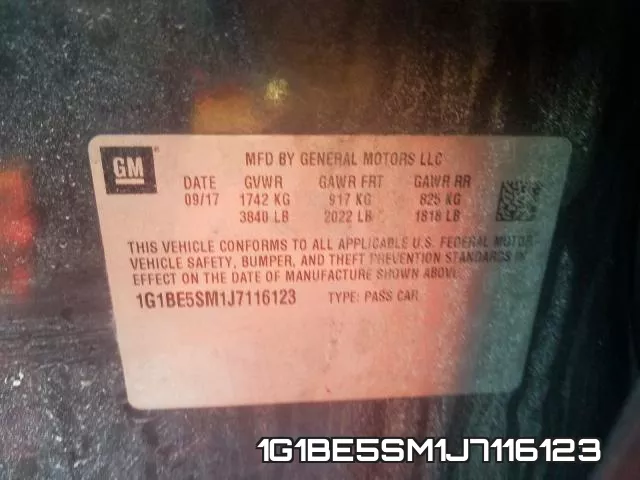 1G1BE5SM1J7116123 фото 2
