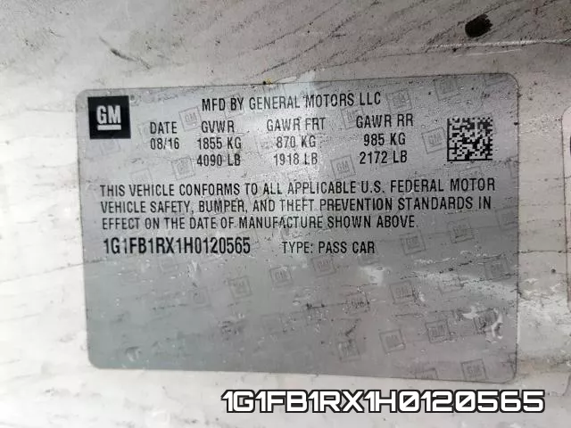 1G1FB1RX1H0120565 фото 2