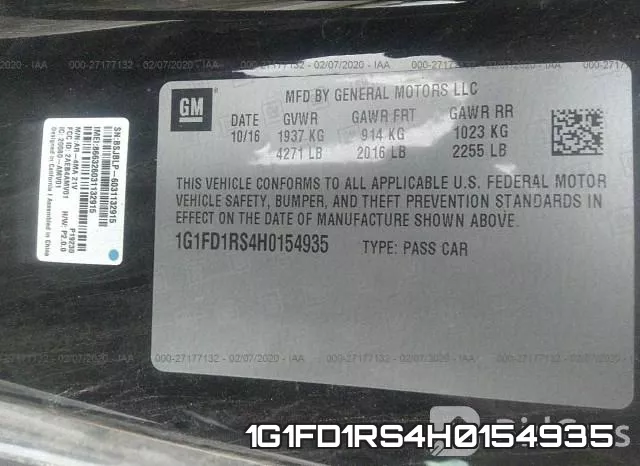 1G1FD1RS4H0154935 фото 10