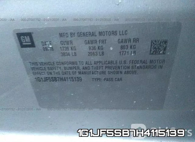 1G1JF5SB7H4115139 фото 10