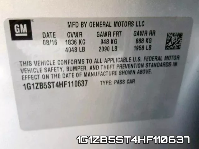 1G1ZB5ST4HF110637 фото 2