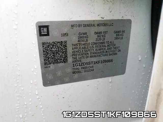 1G1ZD5ST1KF109866 фото 2