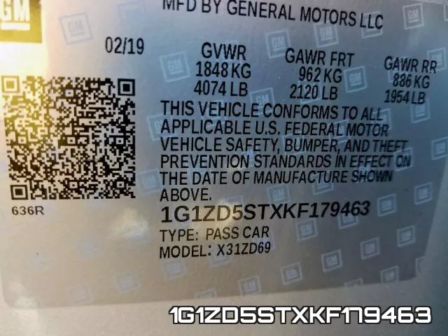 1G1ZD5STXKF179463 фото 2
