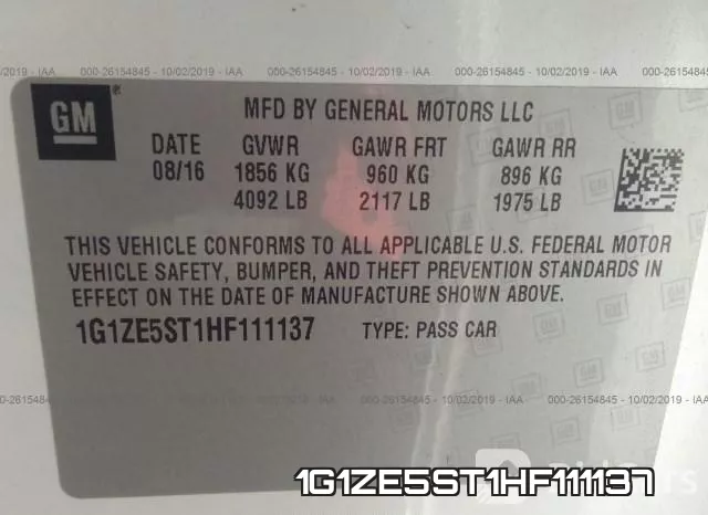 1G1ZE5ST1HF111137 фото 10