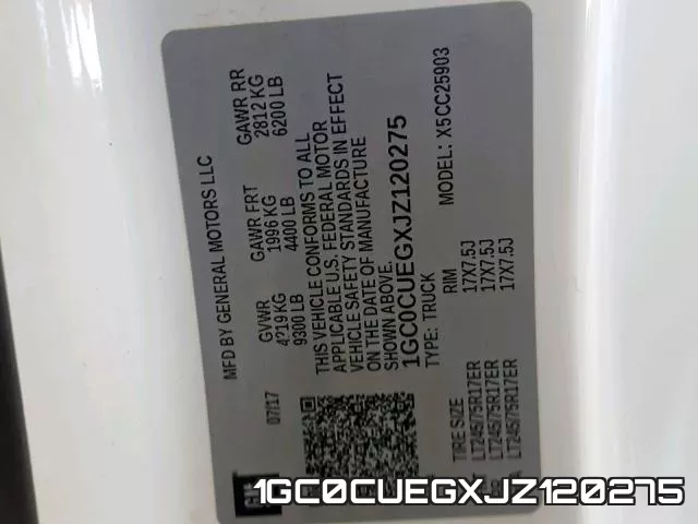 1GC0CUEGXJZ120275 фото 2