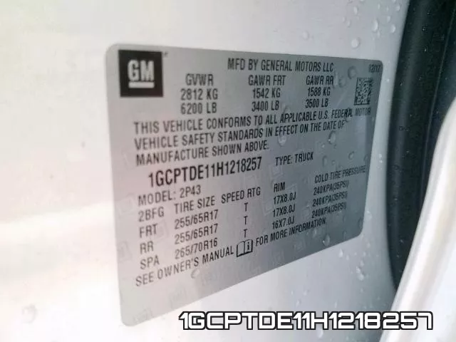 1GCPTDE11H1218257 фото 2